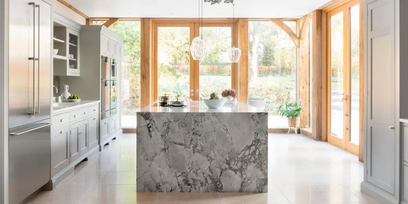Natural stone countertop islands