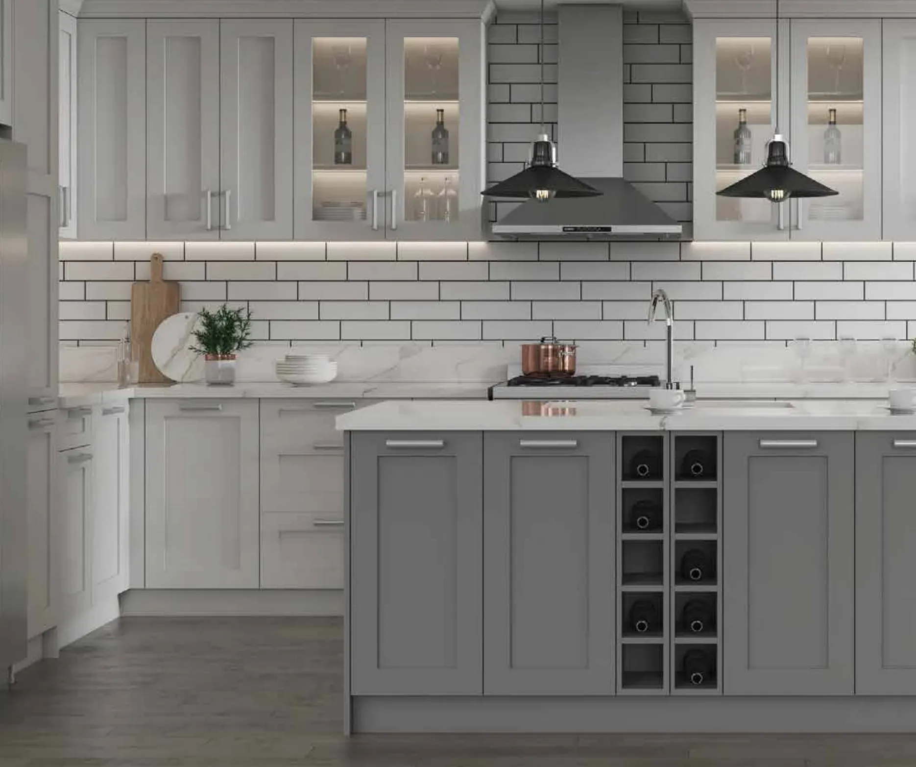 Stone grey shaker kitchen
