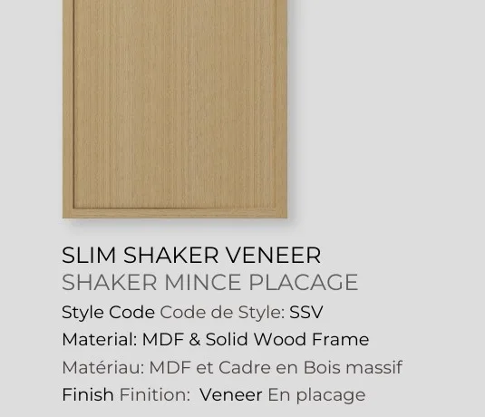 Slim Shaker Veneer SSV — Aurora Collection by XKitchens