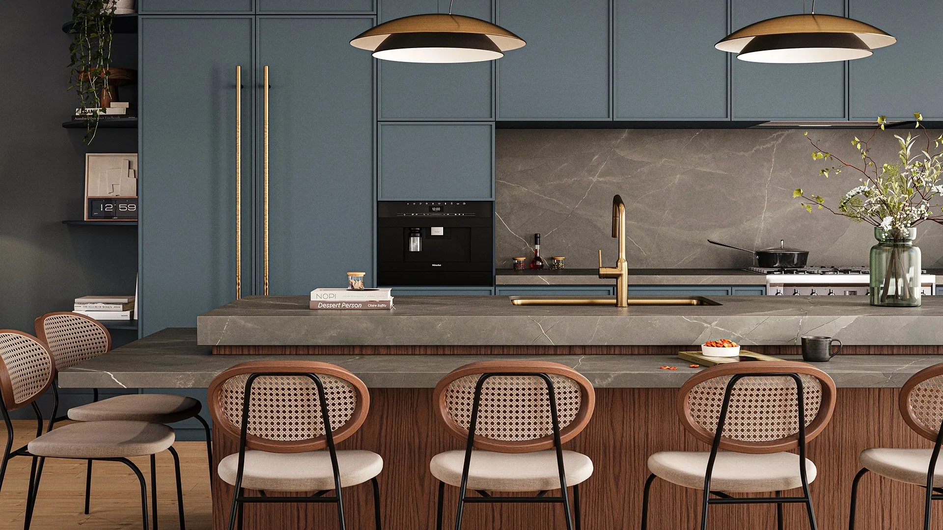 Caesarstone 913 Ice Stone kitchen