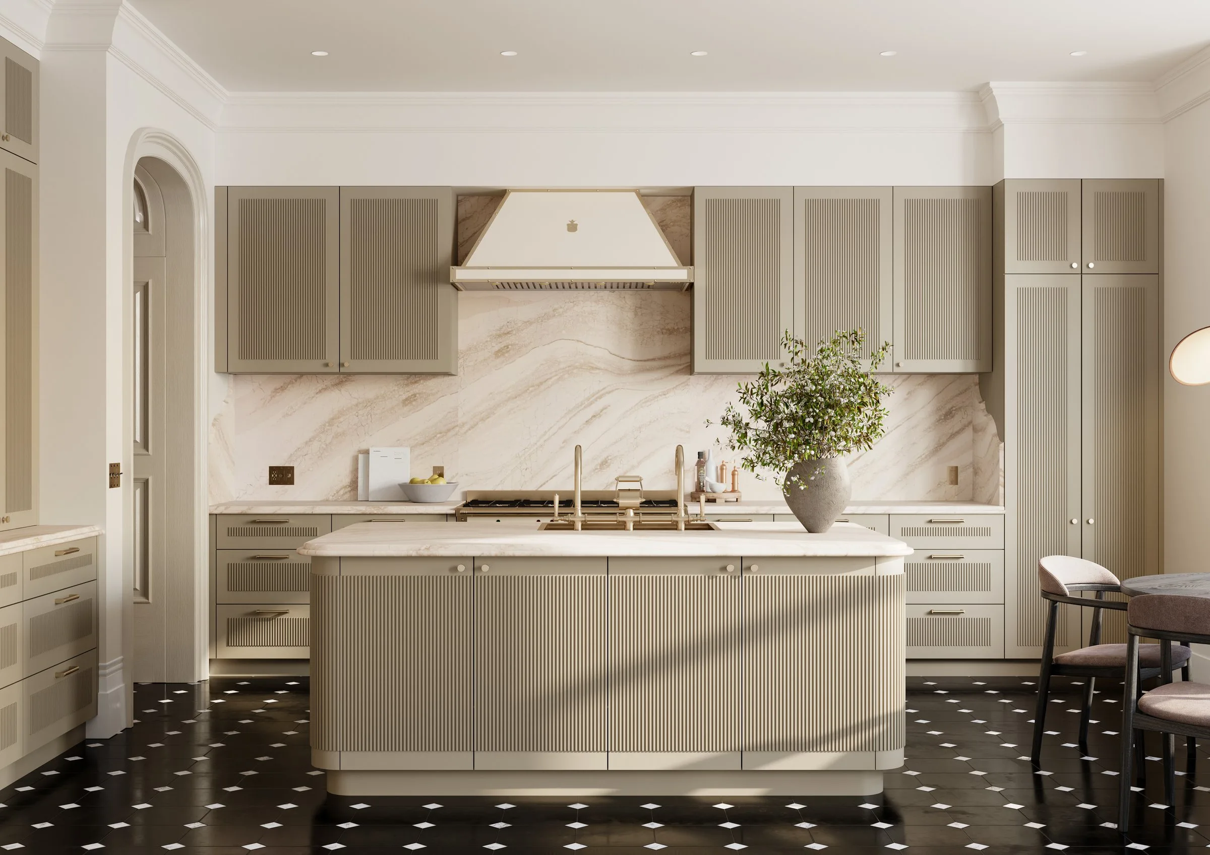 Cambria Everleigh Warm kitchen